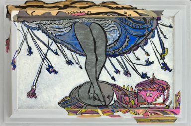 les manèges 2 acrylique sur zinc 1995