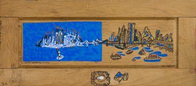 New York acrylique sur bois 1996