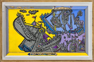 manège 3 acrylique sur zinc 1993