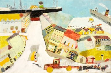 la rue Lazare Carnot huile sur bois 1966