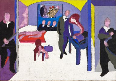 l'antichambre acrylique sur toile de jute 1996
